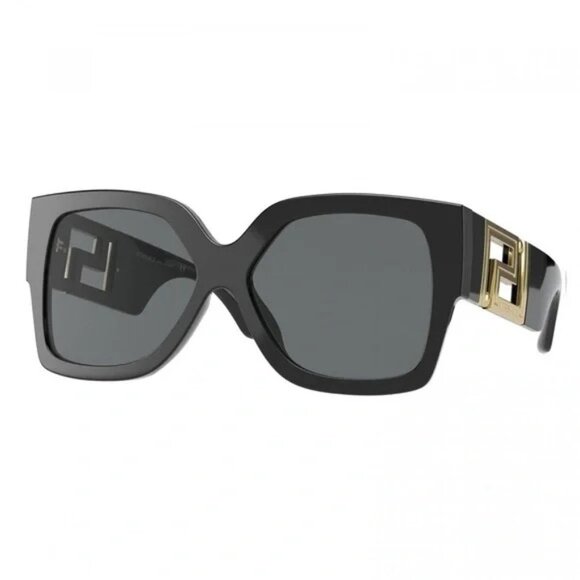 NEW VERSACE OVERSIZED SUNGLASSES BLACK GREY EYEWEAR